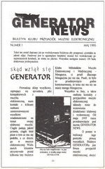 Pierwszy numer fanzinu Generator News
